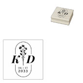 Trendy Arch Chic Wedding Wildflowers Initials  Rubberstempel (Gestempeld)
