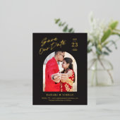 Trendy Arch FOLIE Wedding Save the Date Briefkaart (Staand Voorkant)