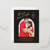 Trendy Arch FOLIE Wedding Save the Date Briefkaart (Voorkant / Achterkant)