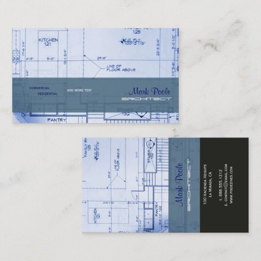 Trendy Architect visitekaartjes (Voorkant / Achterkant)