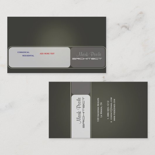 Trendy Architect visitekaartjes (Voorkant / Achterkant)