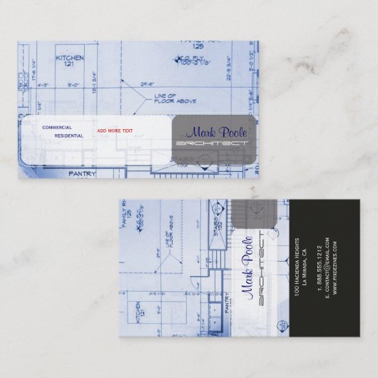 Trendy Architect visitekaartjes (Voorkant / Achterkant)