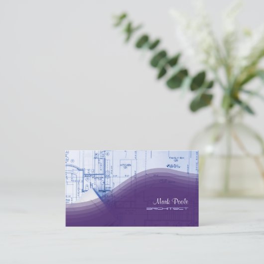Trendy Architect visitekaartjes (Staand voorkant)