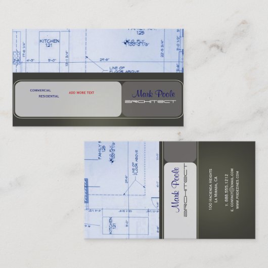 Trendy Architect visitekaartjes (Voorkant / Achterkant)