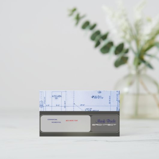 Trendy Architect visitekaartjes (Staand voorkant)