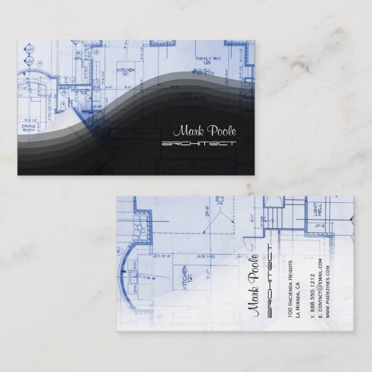Trendy Architect visitekaartjes (Voorkant / Achterkant)