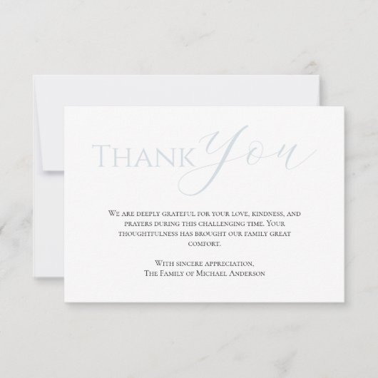 Trendy Arctic Mist Traditional Bereavement Funeral Bedankkaart (Voorkant)