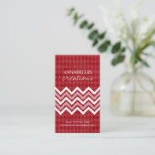 Trendy Argyle en Chevron Visitekaartjes (Staand voorkant)