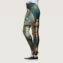 Trendy Art Deco Blauw Gouden Vlinder Yoga