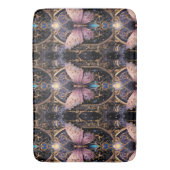 Trendy Art Deco Paarse roze gouden vlinder Badmat (Voorkant Verticaal)