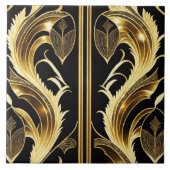 Trendy Art Deco Zwart Goud Collectie Tegeltje (Voorkant)
