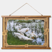 Trendy Art Ducks Vijverleven Hangend Wandkleed (Voorkant)