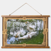 Trendy Art Ducks Vijverleven Hangend Wandkleed (Voorkant 2)