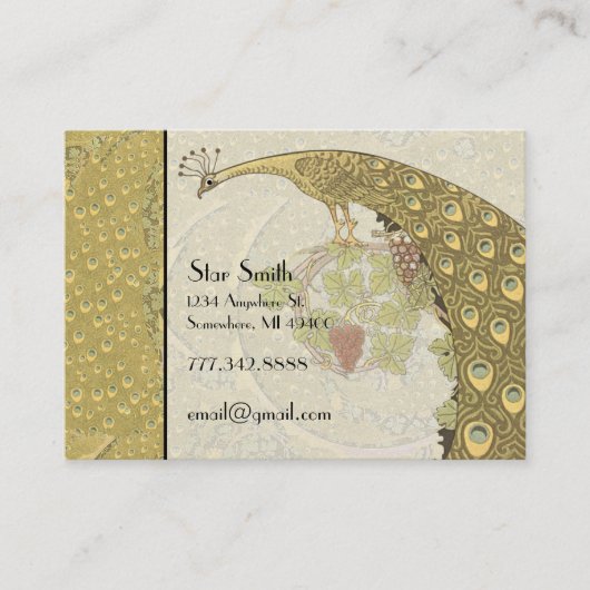 Trendy Art  Peacock Boutique Card Visitekaartje (Voorkant)