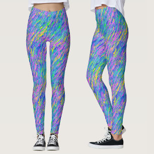 Trendy Artistiek Abstract Kleurig Regenboog Schild Leggings