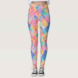 Trendy Artistiek Abstract Regenboog Waterverf Patr Leggings
