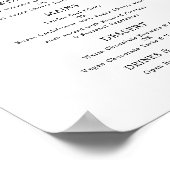 Trendy artistiek script tekst alleen bruiloftsmenu poster (Hoek)