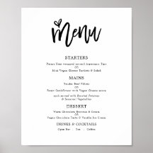 Trendy artistiek script tekst alleen bruiloftsmenu