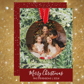 Trendy artistieke kerst ornament familie foto feestdagenkaart
