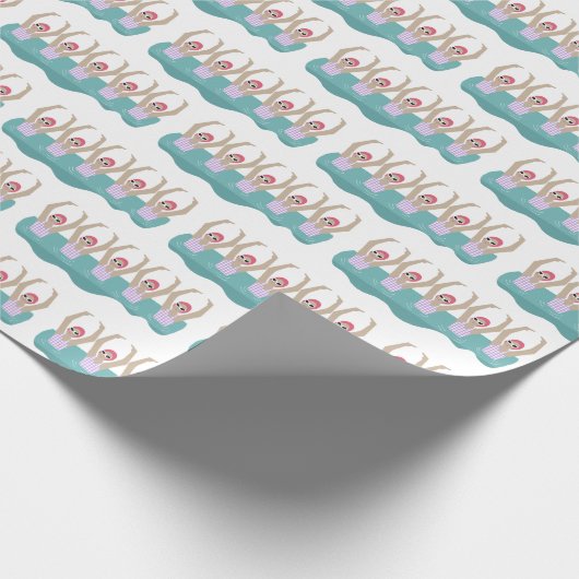 Trendy artistieke zwemmers | Artistisch zwemgif Cadeaupapier (Hoek)