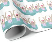 Trendy artistieke zwemmers | Artistisch zwemgif Cadeaupapier (Rol Hoek)