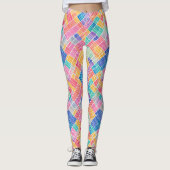 Trendy Artsy Abstract Rainbow Waterverf Pattern Leggings (Voorkant)