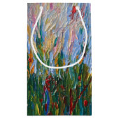 Trendy Artsy Green Blue Brush Modern Abstracte Art Klein Cadeauzakje (Achterkant)