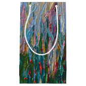 Trendy Artsy Green Blue Brush Modern Abstracte Art Klein Cadeauzakje (Voorkant)