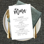 Trendy Artsy Script Text Only Wedding Menu Poster