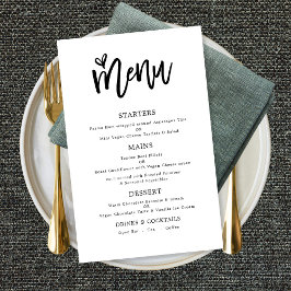 Trendy Artsy Script Text Only Wedding Menu Poster