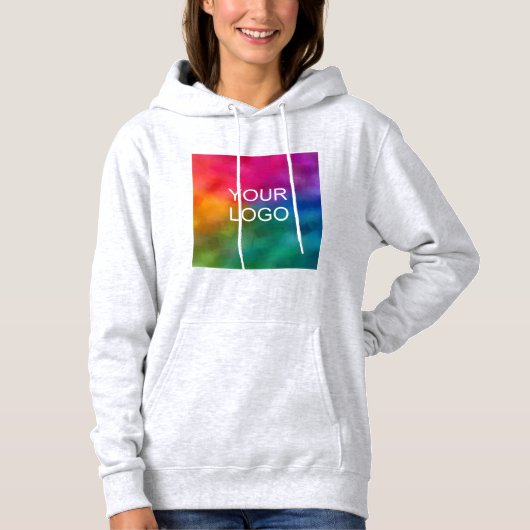 Trendy Ash Color Sjabloon Upload Business Logo Hoodie (Voorkant)