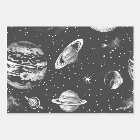 Trendy Astronaut Wrap Paper Flat Sheet Set van 3 (Voorkant 2)