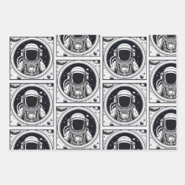 Trendy Astronaut Wrap Paper Flat Sheet Set van 3