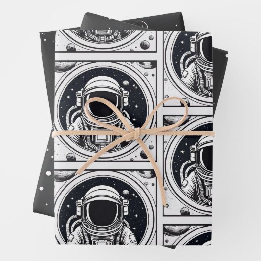 Trendy Astronaut Wrap Paper Flat Sheet Set van 3 (In situ)