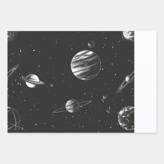 Trendy Astronaut Wrap Paper Flat Sheet Set van 3 (Voorkant 3)