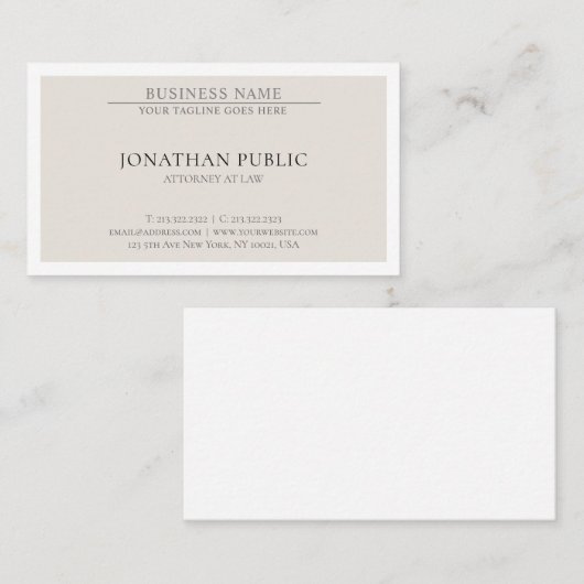 Trendy Attorney Law Kantoor Lawyer Simple Elegant Visitekaartje (Voorkant / Achterkant)