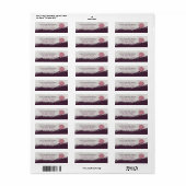 Trendy aubergine waterverf chique roos bruiloft etiket (Full Sheet)