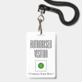 Trendy "Authorized Visitor" Badge (Voorzijde met lanyard)