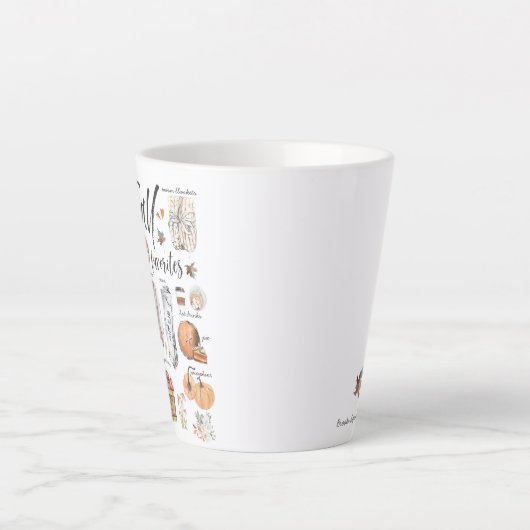Trendy Autumn favorieten | Illustratie Waterverf Latte Mok (Voorkant)