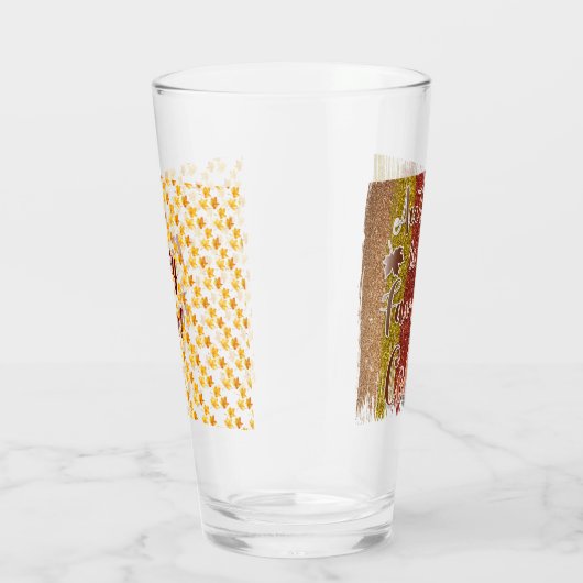 Trendy Autumn Glitter Leaves Glas (Rechts)