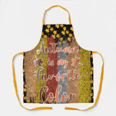 Trendy Autumn Glitter Leaves Schort (Voorkant)