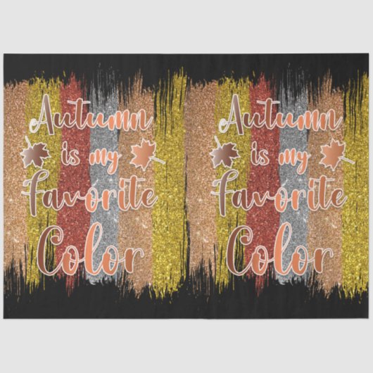 Trendy Autumn Glitter Leaves Tissuepapier (Voorkant)