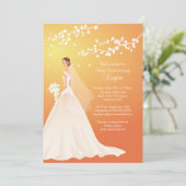 Trendy Autumn Gold Bride Vrijgezellenfeest Invite Kaart (Staand voorkant)