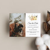 Trendy Autumn Waterverf Pumpkin & Flowers Aankondigingskaart