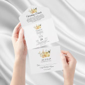 Trendy Autumn Waterverf Pumpkin & Flowers All In One Uitnodiging