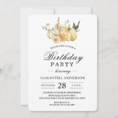 Trendy Autumn Waterverf Pumpkin & Flowers Kaart (Voorkant)