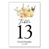 Trendy Autumn Waterverf Pumpkin & Flowers Kaart (Achterkant)