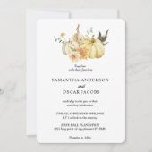 Trendy Autumn Waterverf Pumpkin & Flowers Kaart (Voorkant)