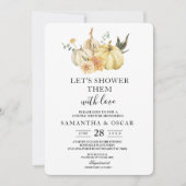 Trendy Autumn Waterverf Pumpkin & Flowers Kaart (Voorkant)