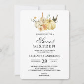 Trendy Autumn Waterverf Pumpkin & Flowers Kaart (Voorkant)